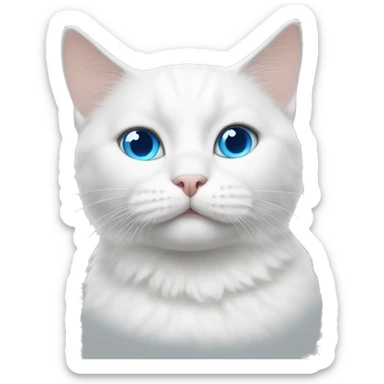 white cat blue eyes sticker