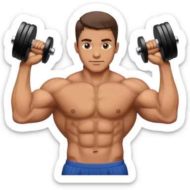 man forearms dumbbell exercise sticker
