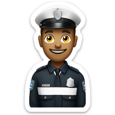 policeman with a "PII" placard sticker