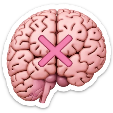 The brain and the X mark on it sticker