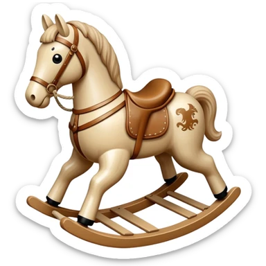 Beige rocking horse toy sticker