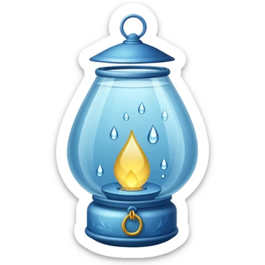 Water Lantern, more water drops inside lantern. sticker
