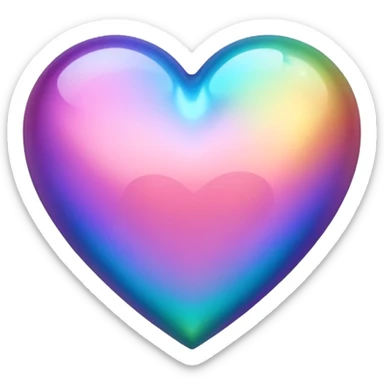 Iridescent heart emoji sticker