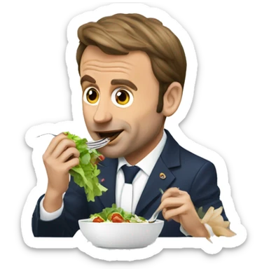 Emanuel macron eating a salad sticker