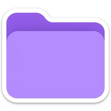 purple folder icon, flat color, icon style sticker