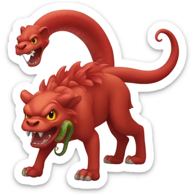 red chimera with snake tail sticker