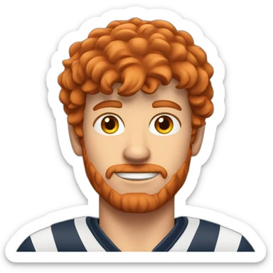 a redhair guy rugbyman sticker