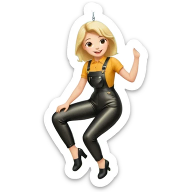 Hanging Wedgie on Tree in Highwaisted Latex Overalls sticker