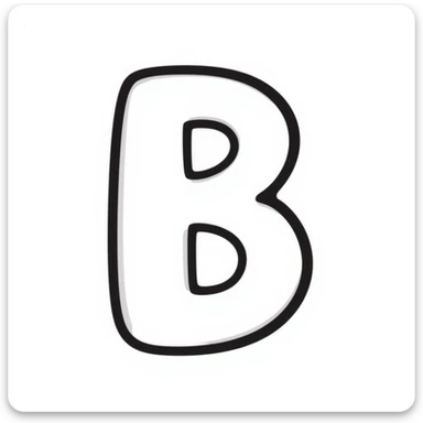 the letter B, hand drawn doodle style sticker