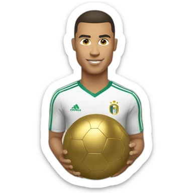 Ronaldo with gold ball sticker