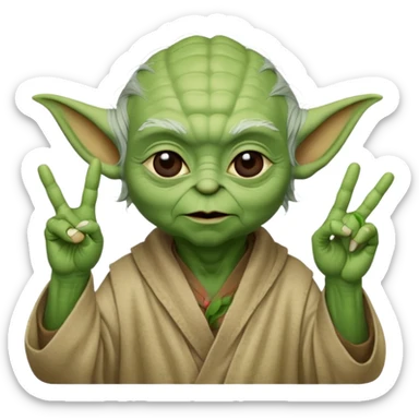 yoda qui fait le signe petit des doigts sticker