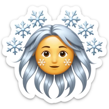 hair strand with sun and snowflake symbols sticker