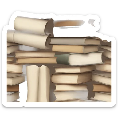 Pile of aesthetic books in neutral colours  sticker
