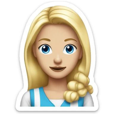 blue-eyed blonde woman with slots game sticker