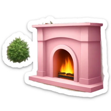 Winter Pink FirePlace sticker