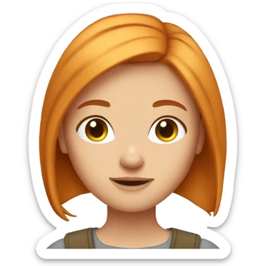 Beautiful girl with straight ginger hair  sticker