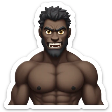 werewolf with a six pack abs sticker