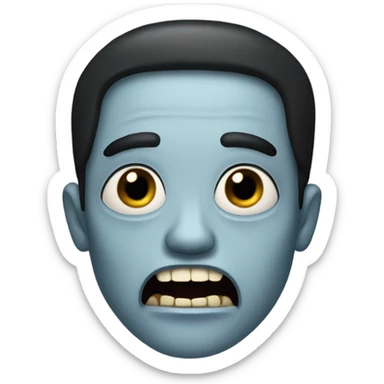 zumbi, black hair, dark eyes, big mouth and shot hair straight sticker