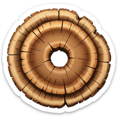 tree stump top view sticker