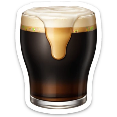 Half-empty Guiness glass. sticker