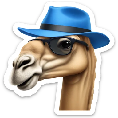 Blue hat sunglasses dromedary sticker