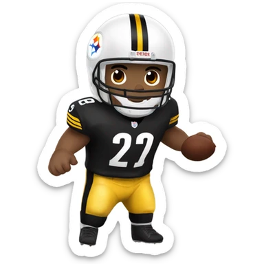 White Steelers player sticker