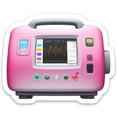 Pink ombre ECG machine with glitter  sticker