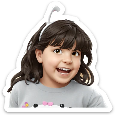 smiling girl with cat ears sticker