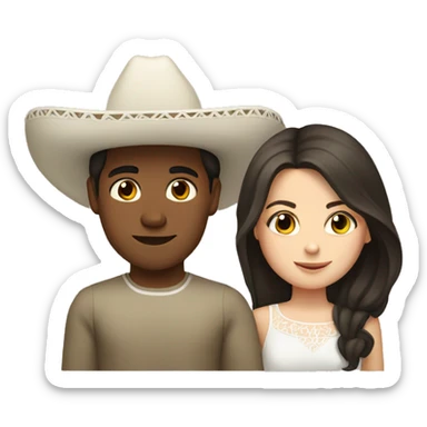 Mexican boy and white brunette girl sticker