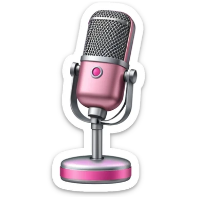 microphone with pink strip on bottom sticker