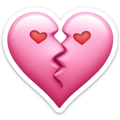 Two pink hearts kissing each other  sticker