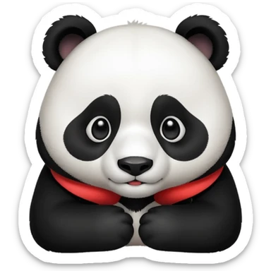 Cute innocent look of a panda sticker