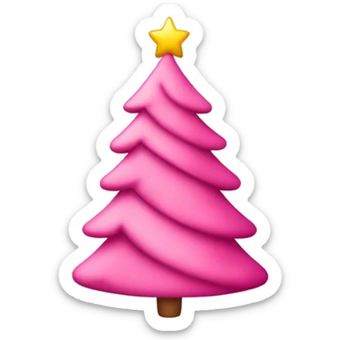 pink christmas tree sticker