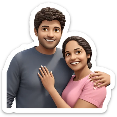 happy couple enjoying outdoors sticker