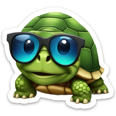 Tortoise wearing cool sunglasses  sticker