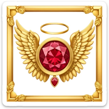 Number 3 place award in frame decorated with golden angel  wings and rubby stone sticker