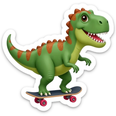 Dinosaur on a skateboard sticker
