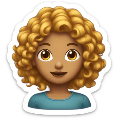 Fille avec des cheveux ondulée sticker