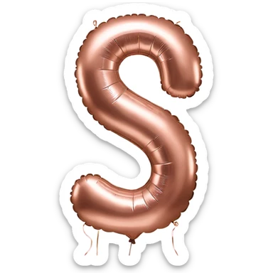 Rose gold number 5 balloon sticker