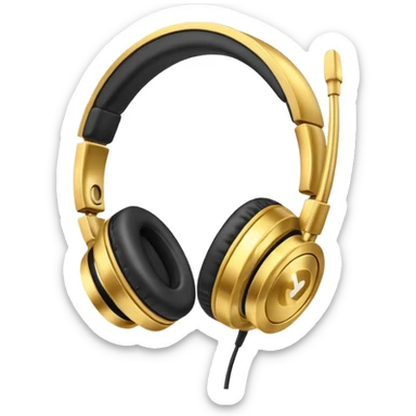 gold headset sticker