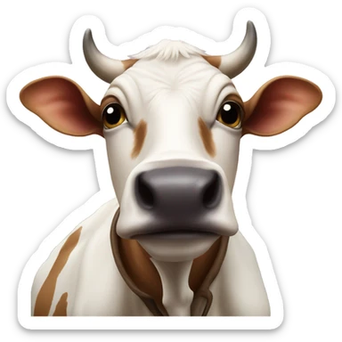 et in a cow sticker