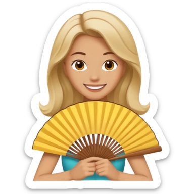mulher se abanando com leque sticker
