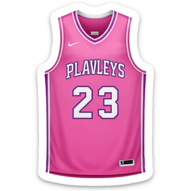 pink basketball jersey with the text PLAVLEYS 23 sticker