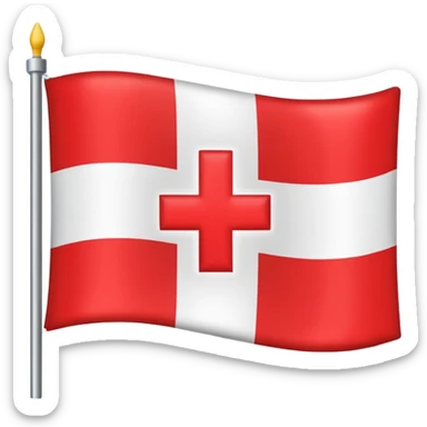 Flag red background red cross sticker