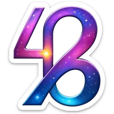 number 42 with cosmic universe background sticker