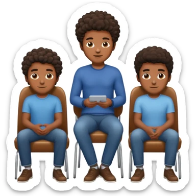 men with coily chairs sticker