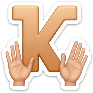 two hands forming the letter L, emoji style sticker