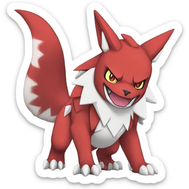 Full body cute cool Guilmon-Zoroark-Zangoose sticker