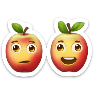 Media manzana pegada a la letra D sticker