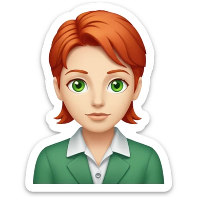 Red head green eyed life coach  sticker
